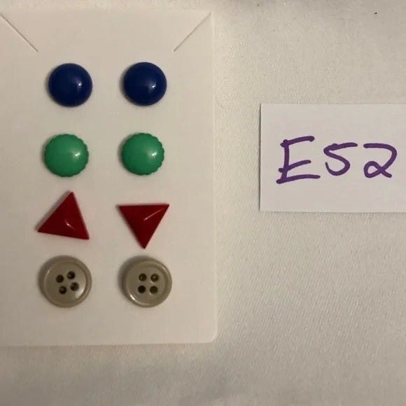 Retro Style Stud Earrings 4 Pairs Handmade - Picture 4 of 5